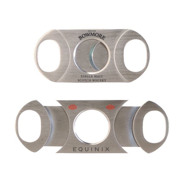 HS31215 Stainless Steel 64 Gauge Dual Blade CIGAR Cutter With Custom I